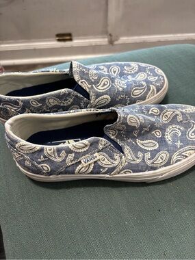 Vans Blue Paisley Slip-On Shoes